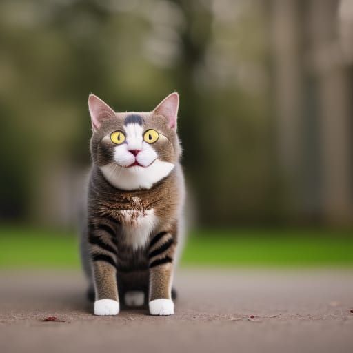 Evil Villain Cat Portrait in Sharp Focus