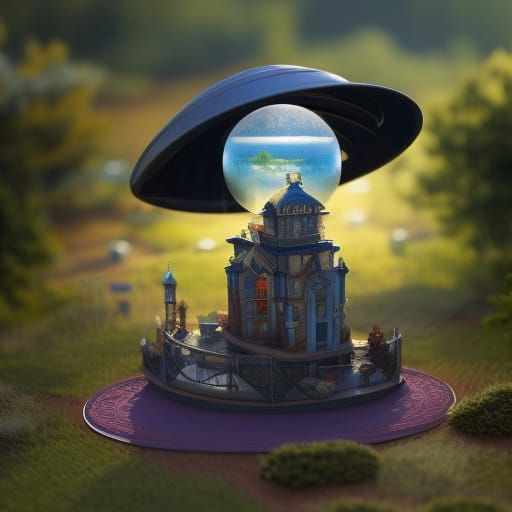 Miniature Village in Orb, Tilt-Shift Space Photo