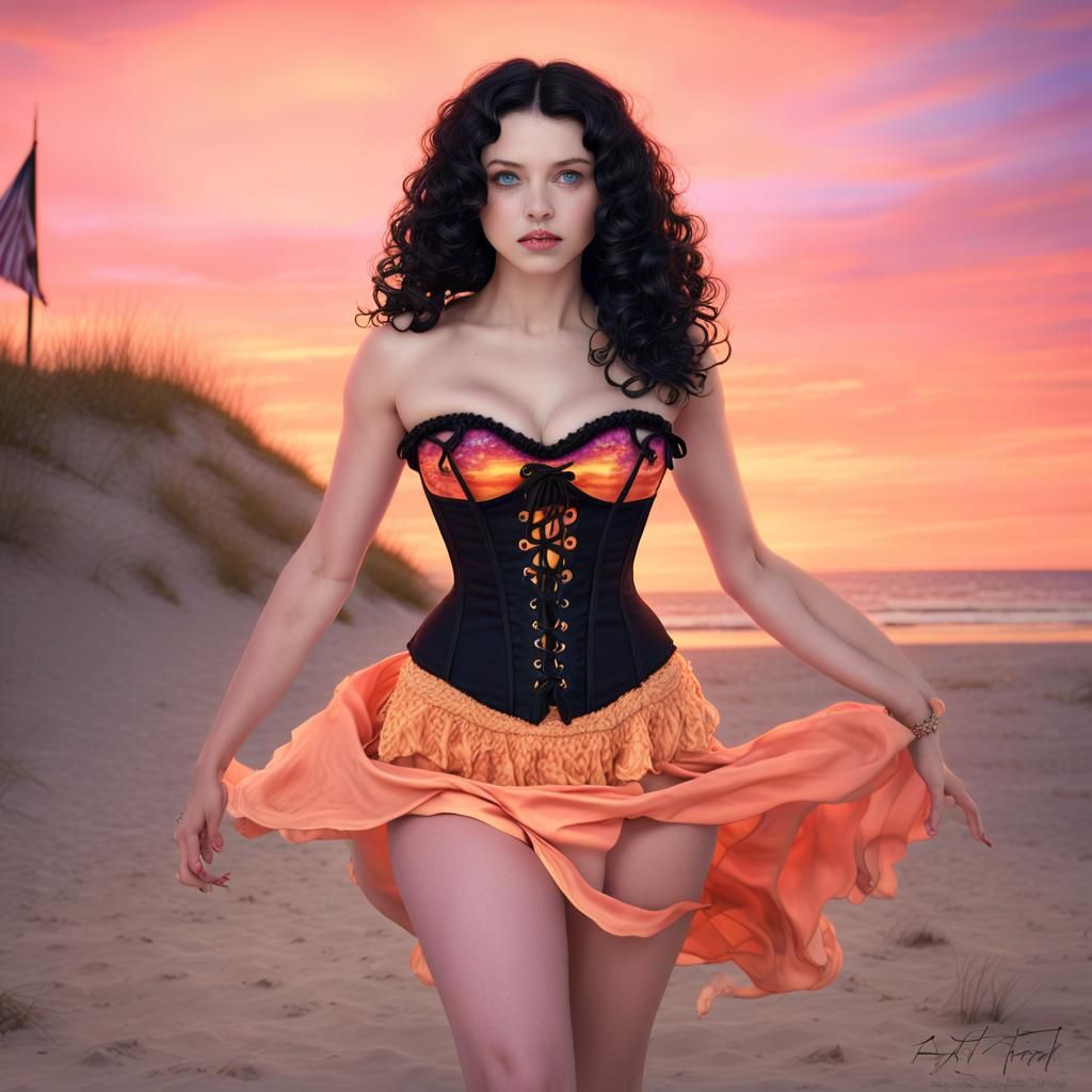 Summer Witch at Sunset: Fantasy Concept Art