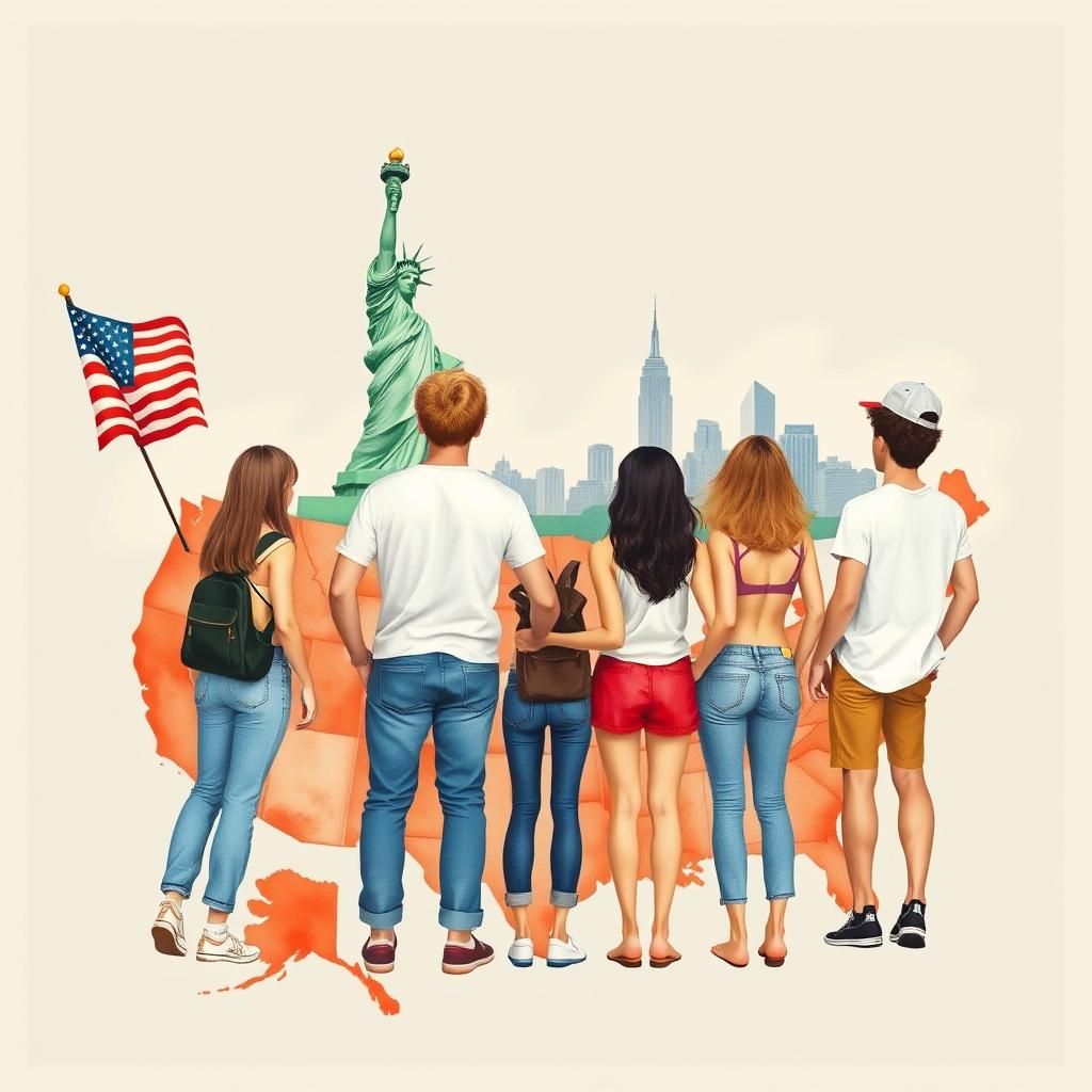 Youth Gaze Over America: Classic Travel Poster