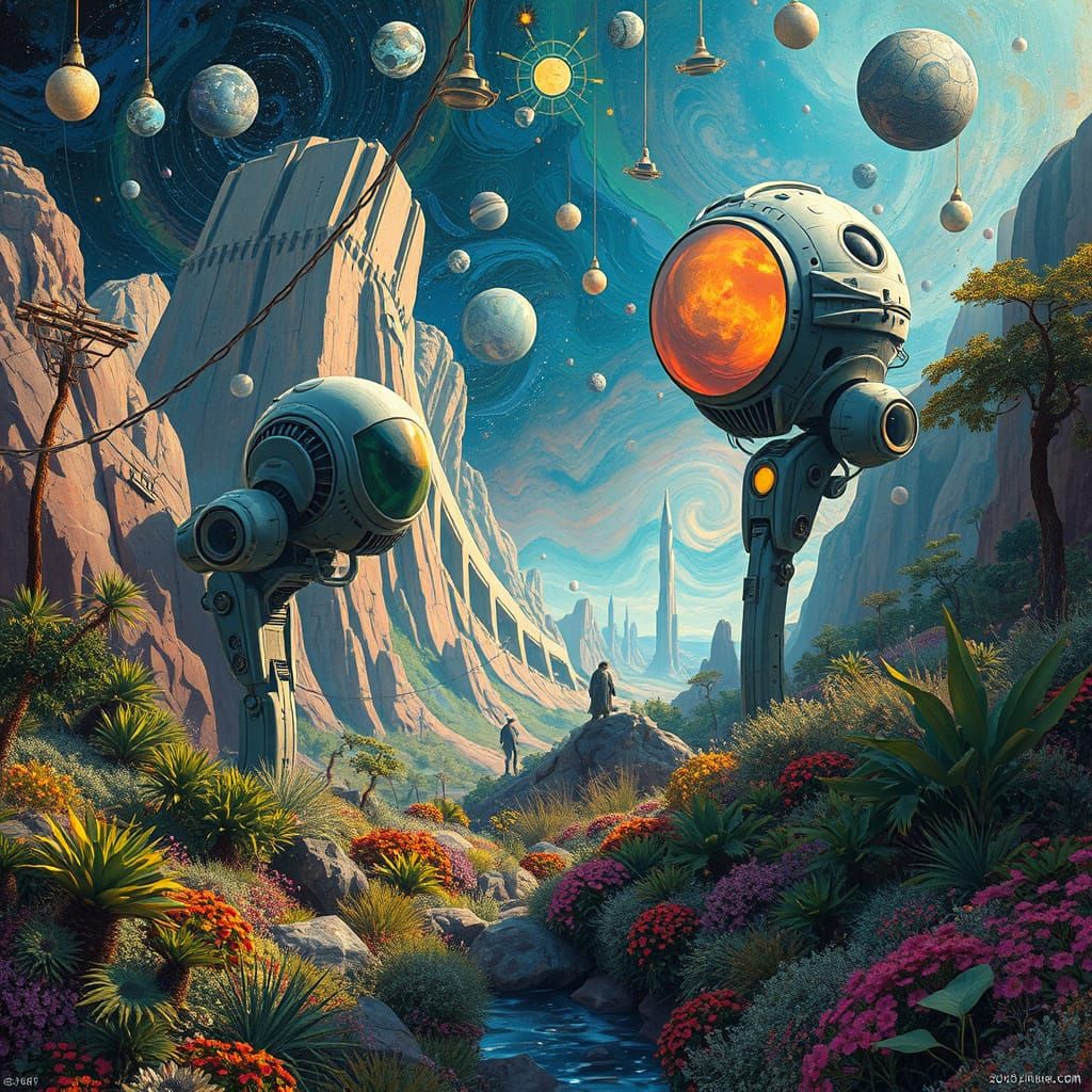 Futuristic Robotic Landscape in Visionary Style