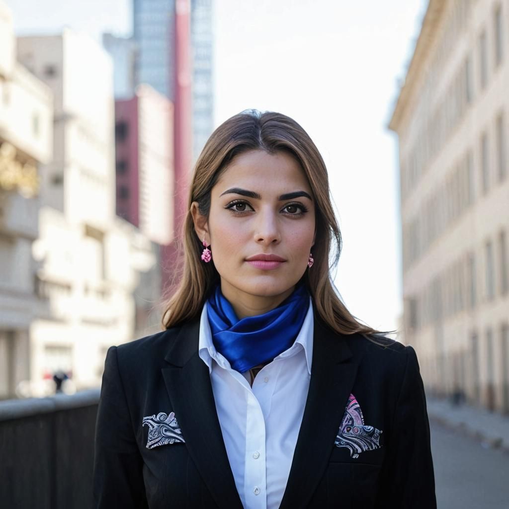 Elegant Iranian Woman in Business Suit Portrait