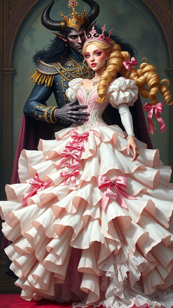 Demon King Prepares His Bride, Gouache Style