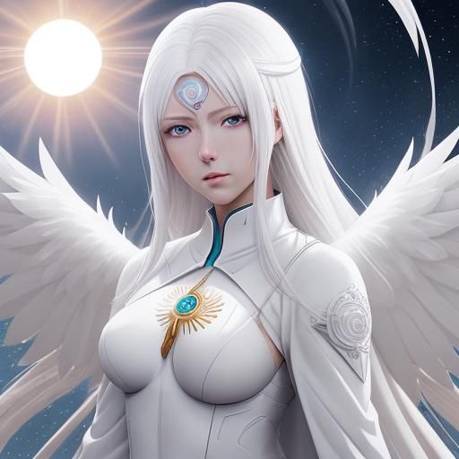 Anime Angel Protector with Sun Symbols