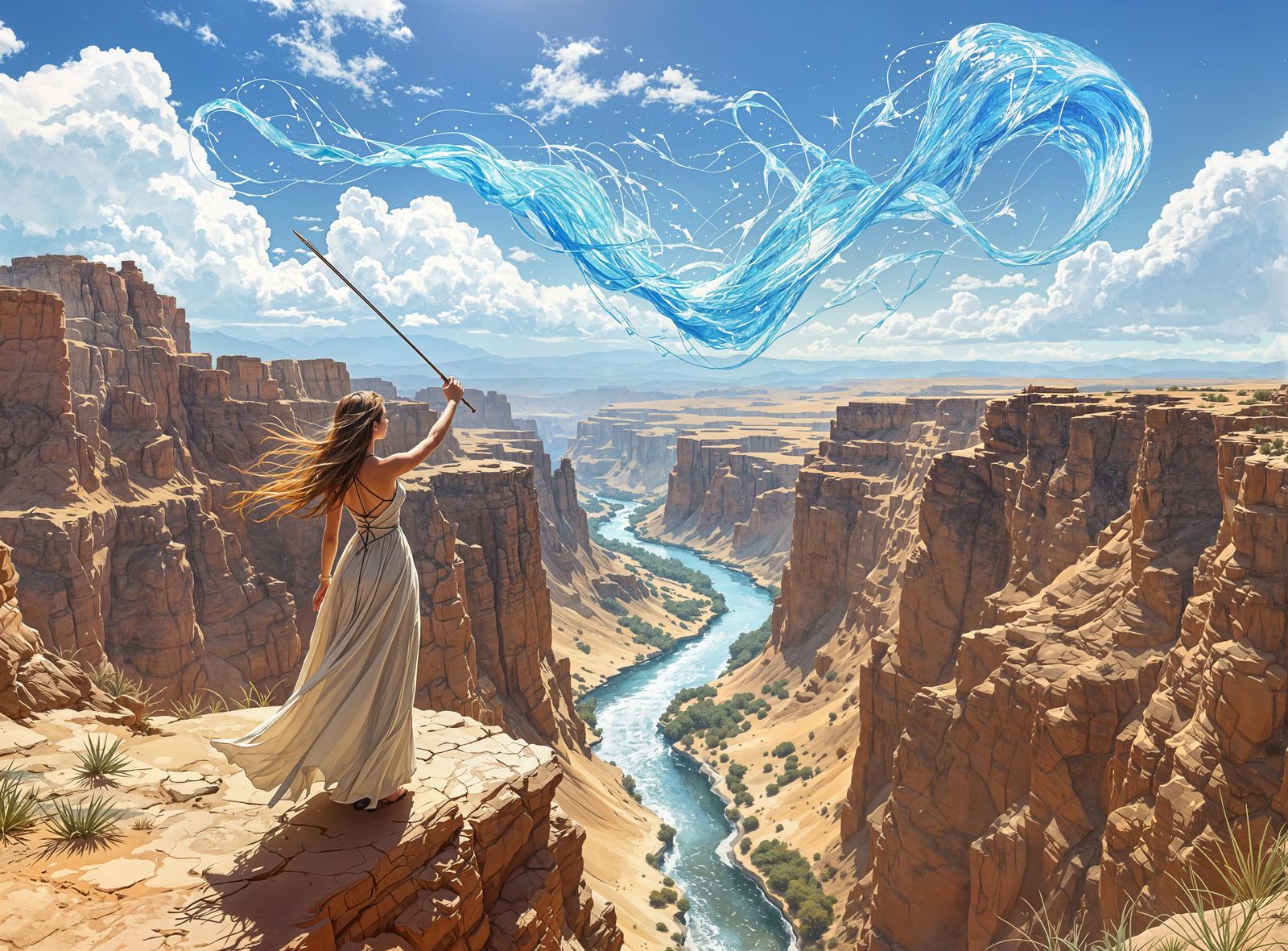 The Weaver of Renewal in a Magical Canyon