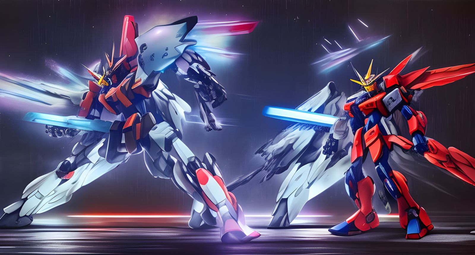 Hyper-Realistic Mecha Cat Fight in Tokyo: Digital Art