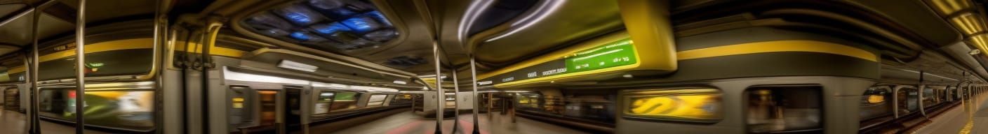Panoramic Subway Train in Detailed Matte Painting