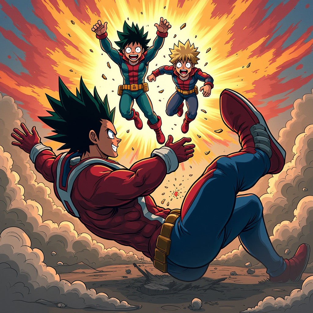 My Hero Academia: Midoriya and Bakugo vs All For One