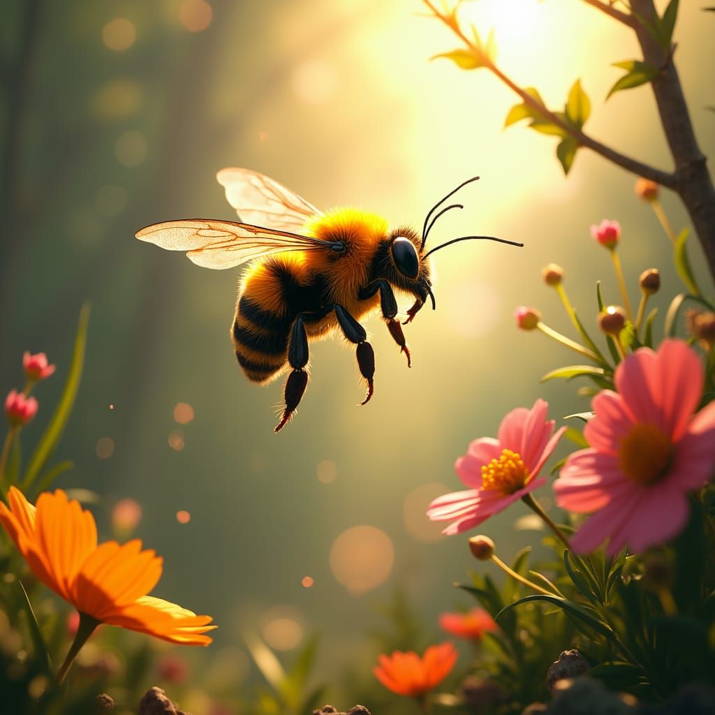 Bumble Bee in Flight: Fantasy Concept Art