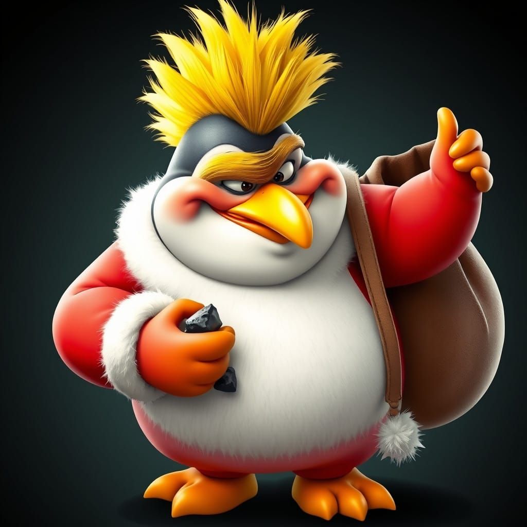 Merry Coal deliveries in a Colorful, Exaggerated Cartoon Sty...