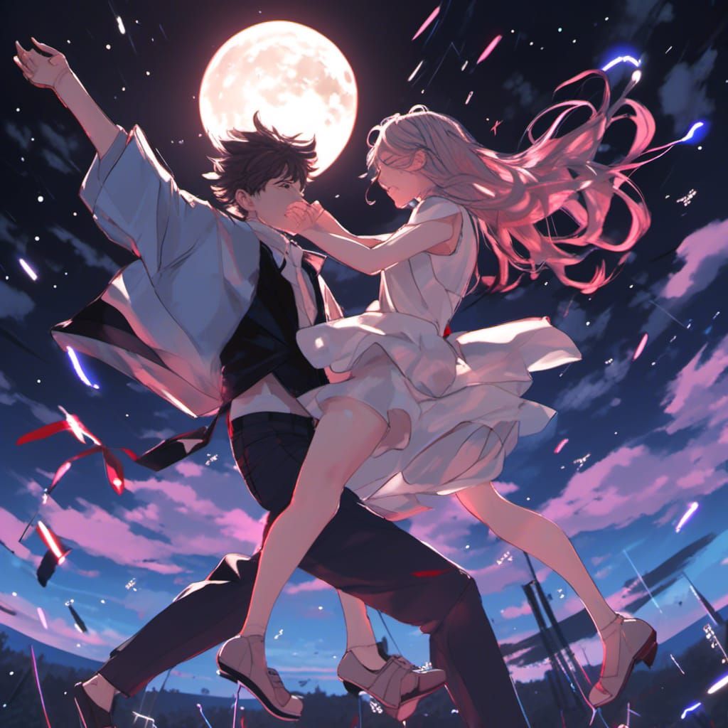 Moonlit Dance: Anime-Inspired 3D Art