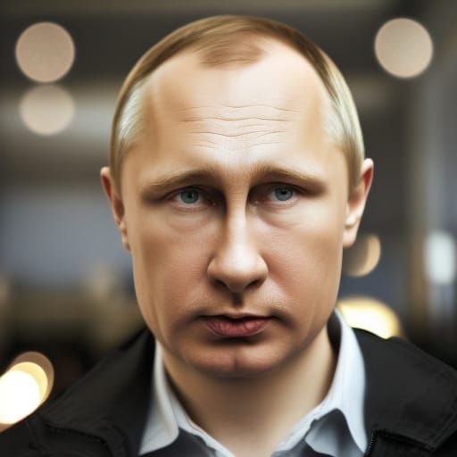 Humorous Portrait of Vladimir Putin in Photographic Style