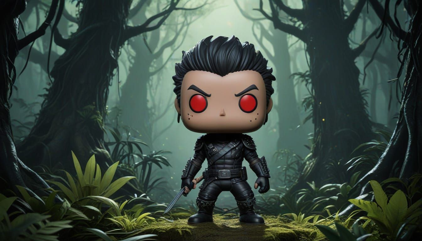 Surreal Punk Ninja in Funko Pop Style
