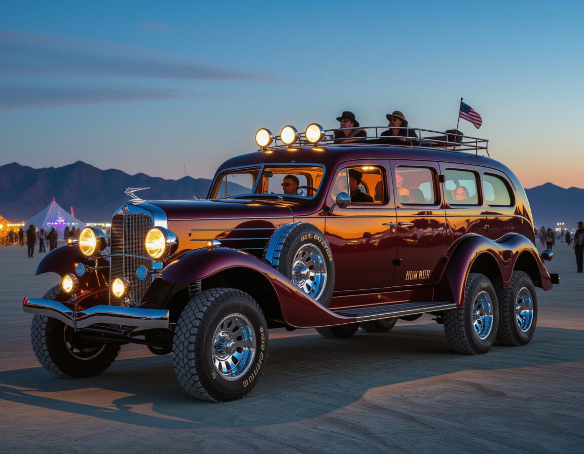 Steampunk Humvee at Futuristic Burning Man Event
