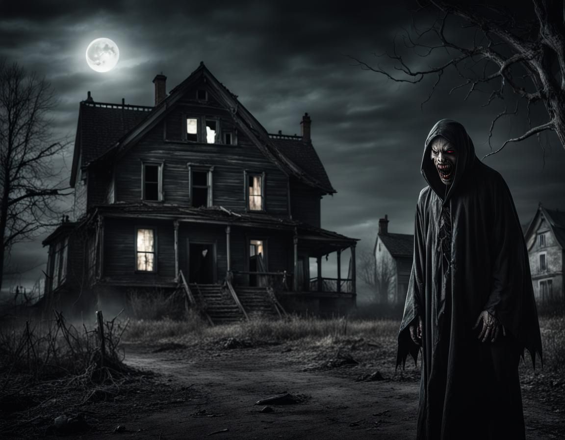 Terrifying Demonic Spirit in Haunted Village Photograph