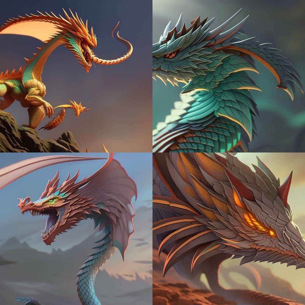 Hyperrealistic Dragon Portrait in Detailed Digital Art