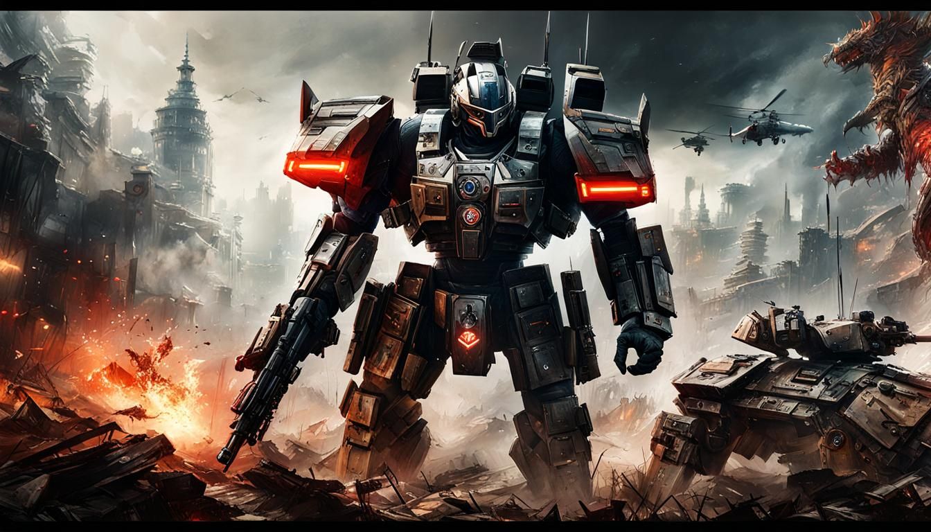 Hyperrealistic Battle Commander in Watercolour Style