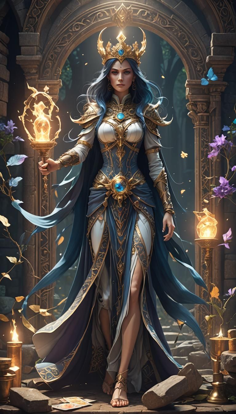 Woman Embodiment of Tarot Magic Spirit