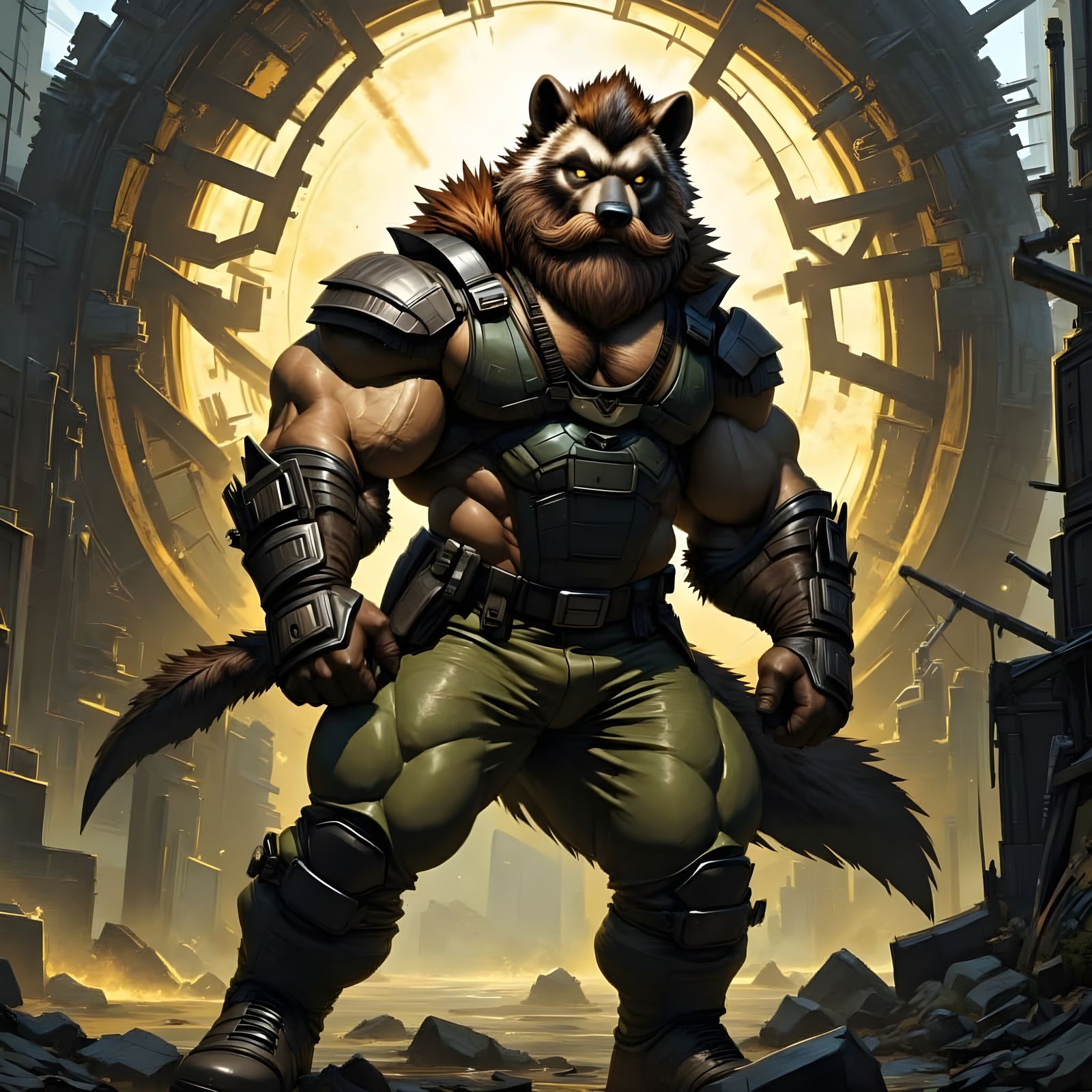 Timeless Wolverine Soldier in Futuristic Industrial Style