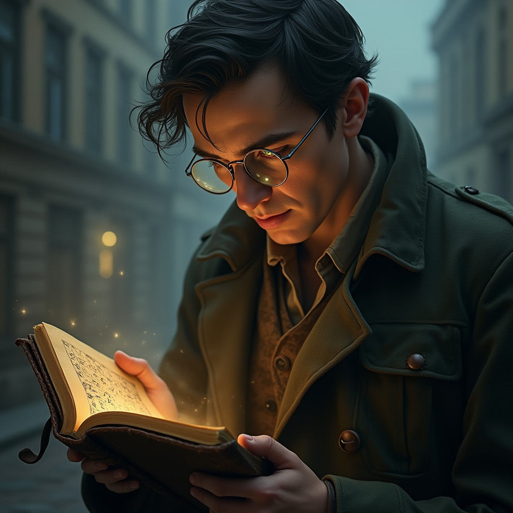 Historian and Ancient Journal in Atmospheric Light