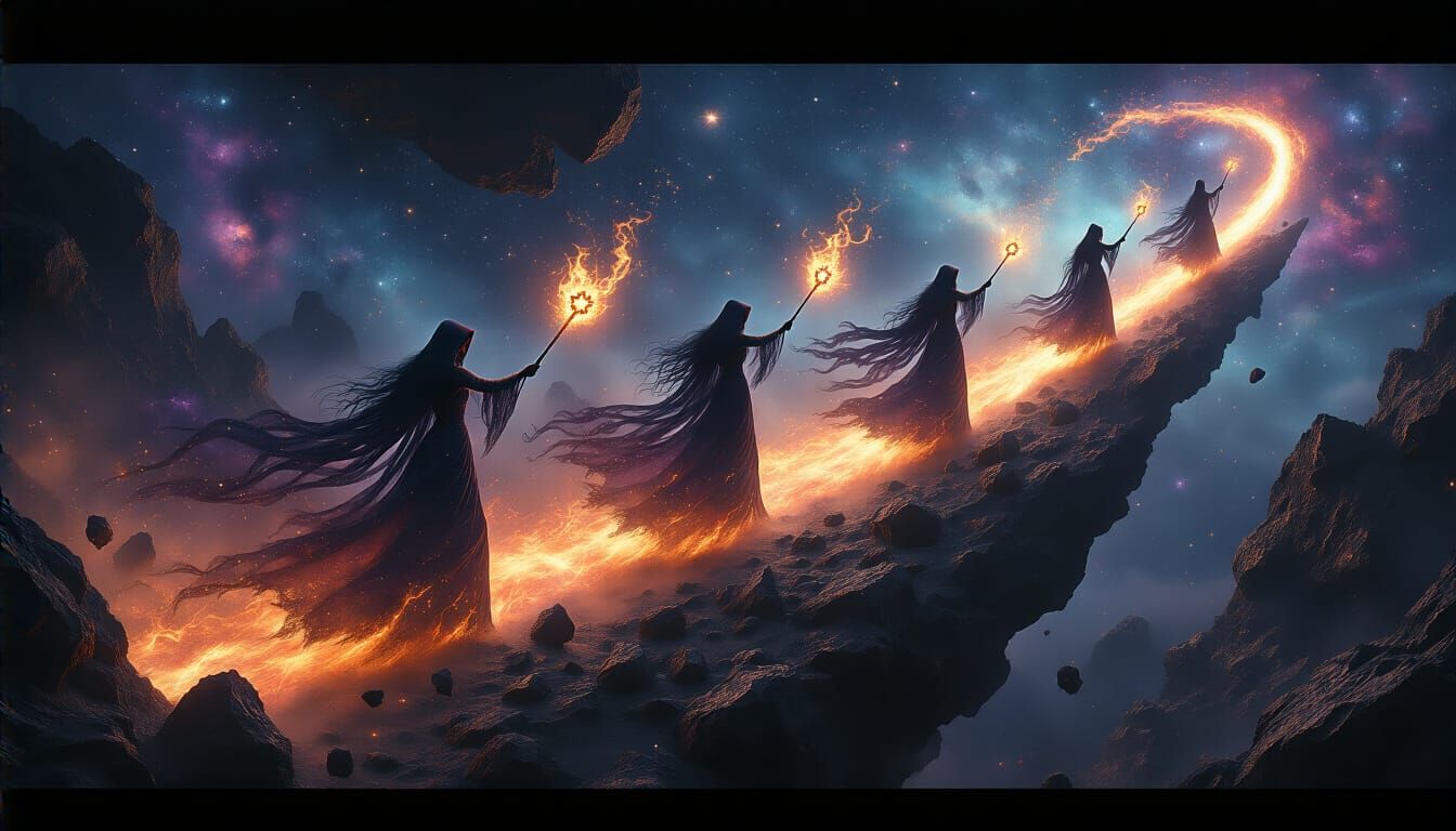 Star Witches Birthing Galaxies in Cosmic Dance