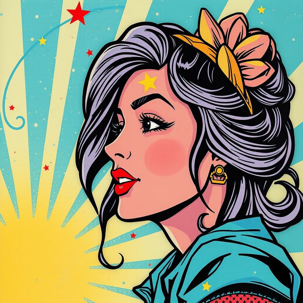 Empowered Dreamer in Vibrant Comic Book Style