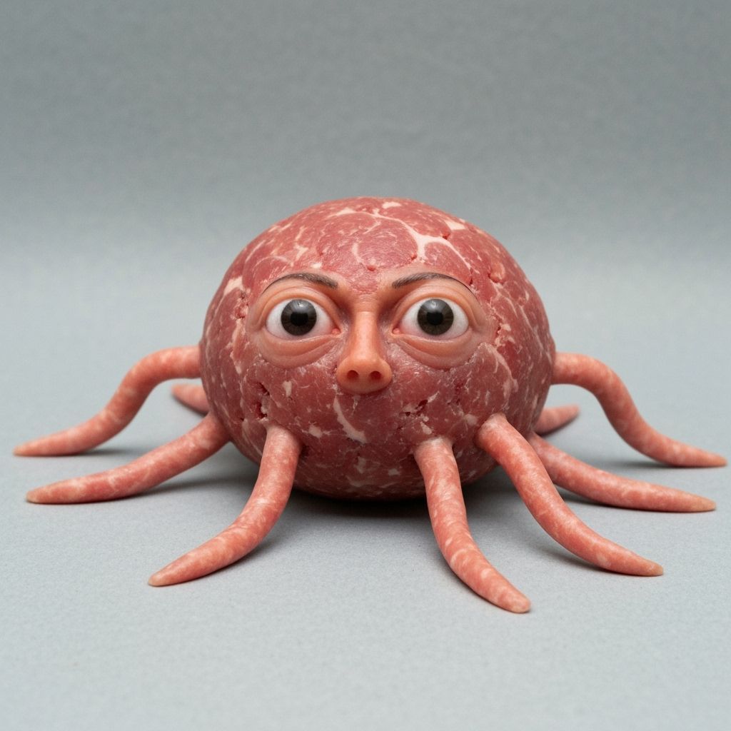Grotesque Meat Wad with Human Eyes