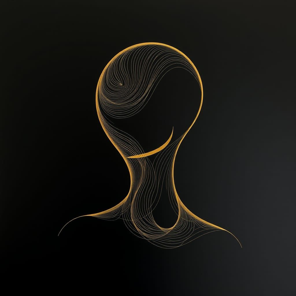 Abstract Golden Figure in Minimalist Style