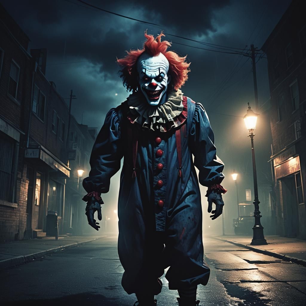 Evil Clown in Dark Fantasy Illustration