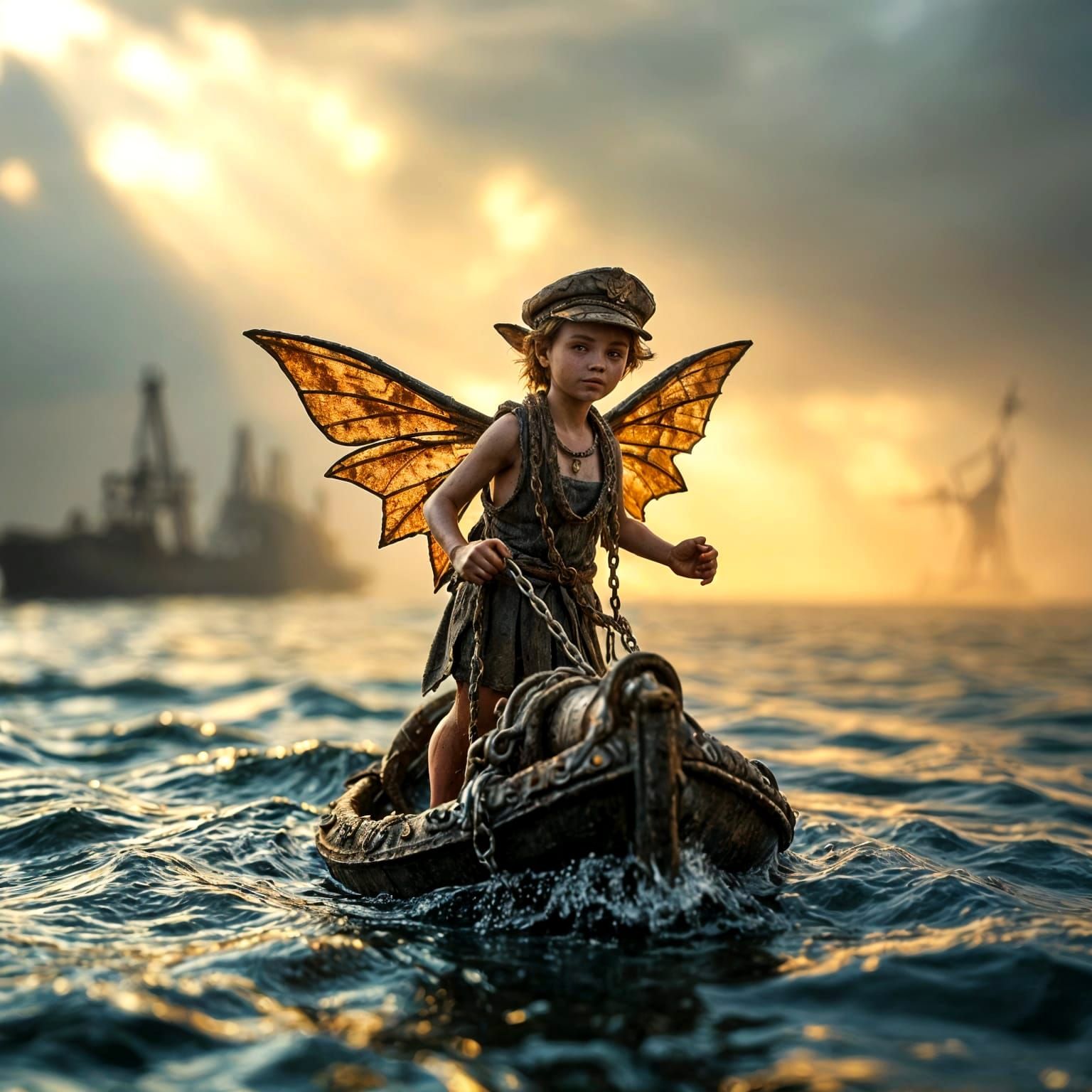 Detailed Macro of a Miniature Ferry Sprite