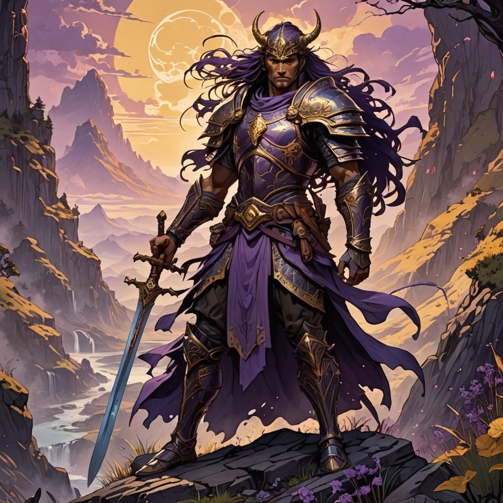 Legendary Warrior Nu in Mystical Landscape