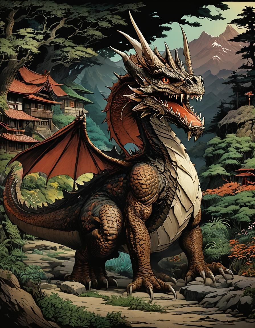 Portrait Anthropomorphic Smaug Visiting The Hobbit Shire Uki...