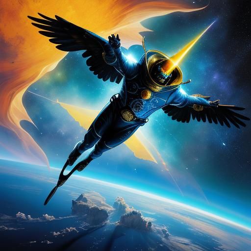 Surreal Space Rocket in Hyperrealistic Style