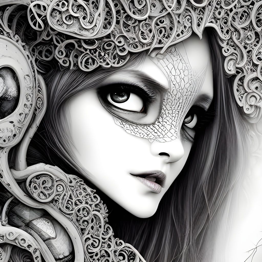 Eerie Character with Hollow Eyes in 3D