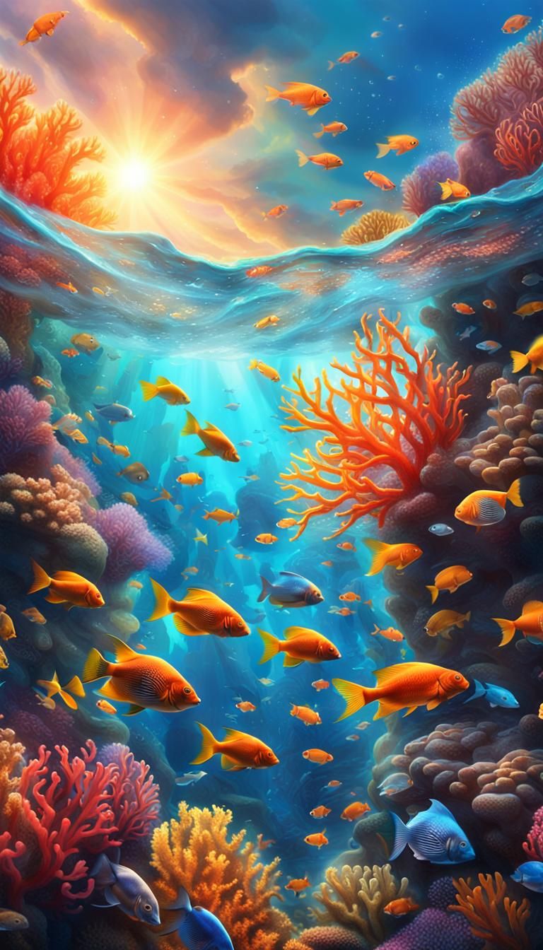 Luminous Coral Reefs Overflowing with Marine Life