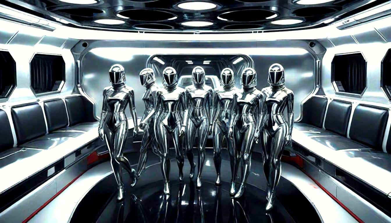 Chrome Cultists in a Shiny 1980s Spaceship