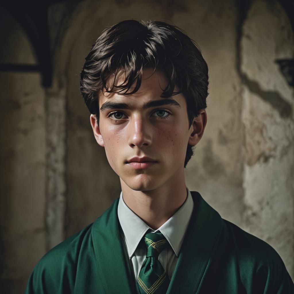Cinematic Portrait of Blaise Zabini in Slytherin Robes