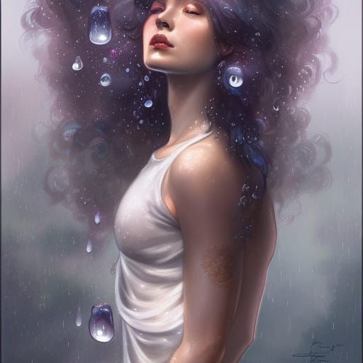 Periwinkle Queen Portrait in Hyperdetailed Digital Art