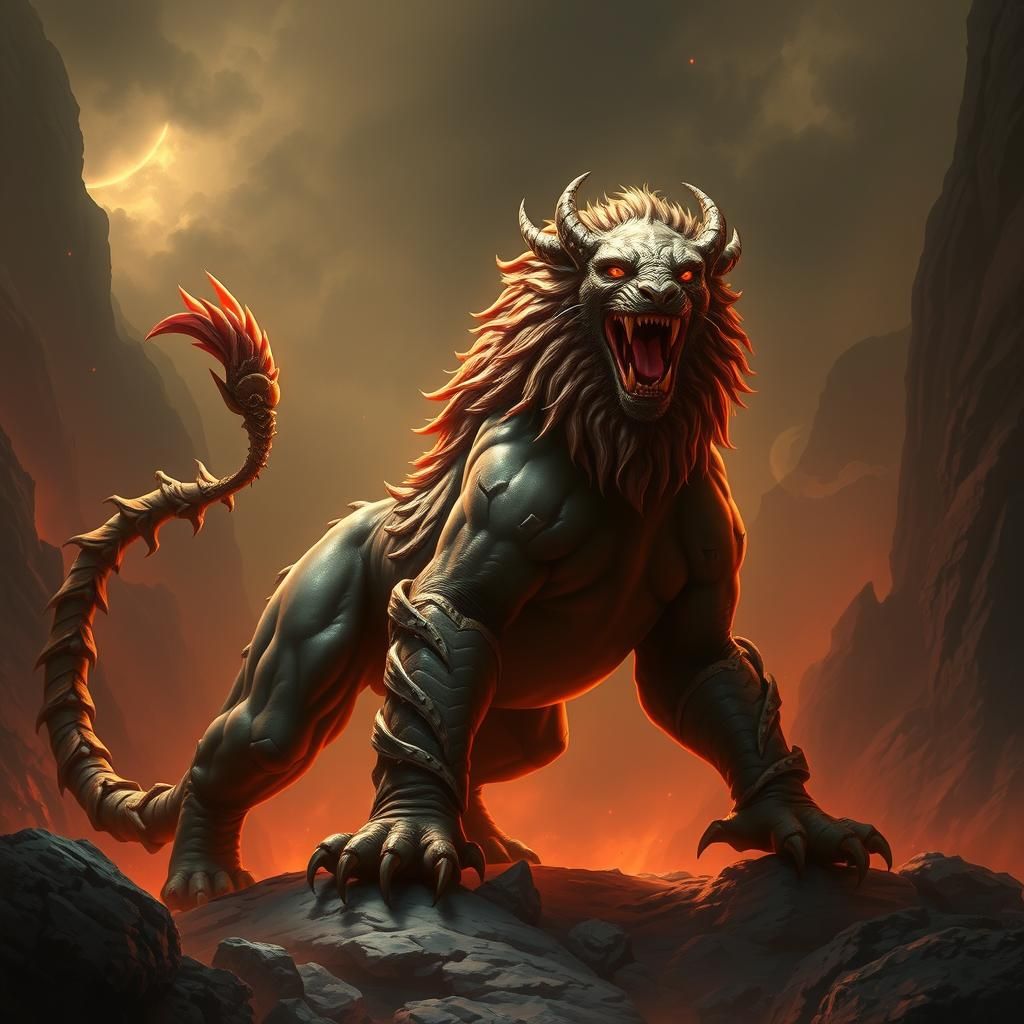 Majestic Manticore in a Fantasy Realm