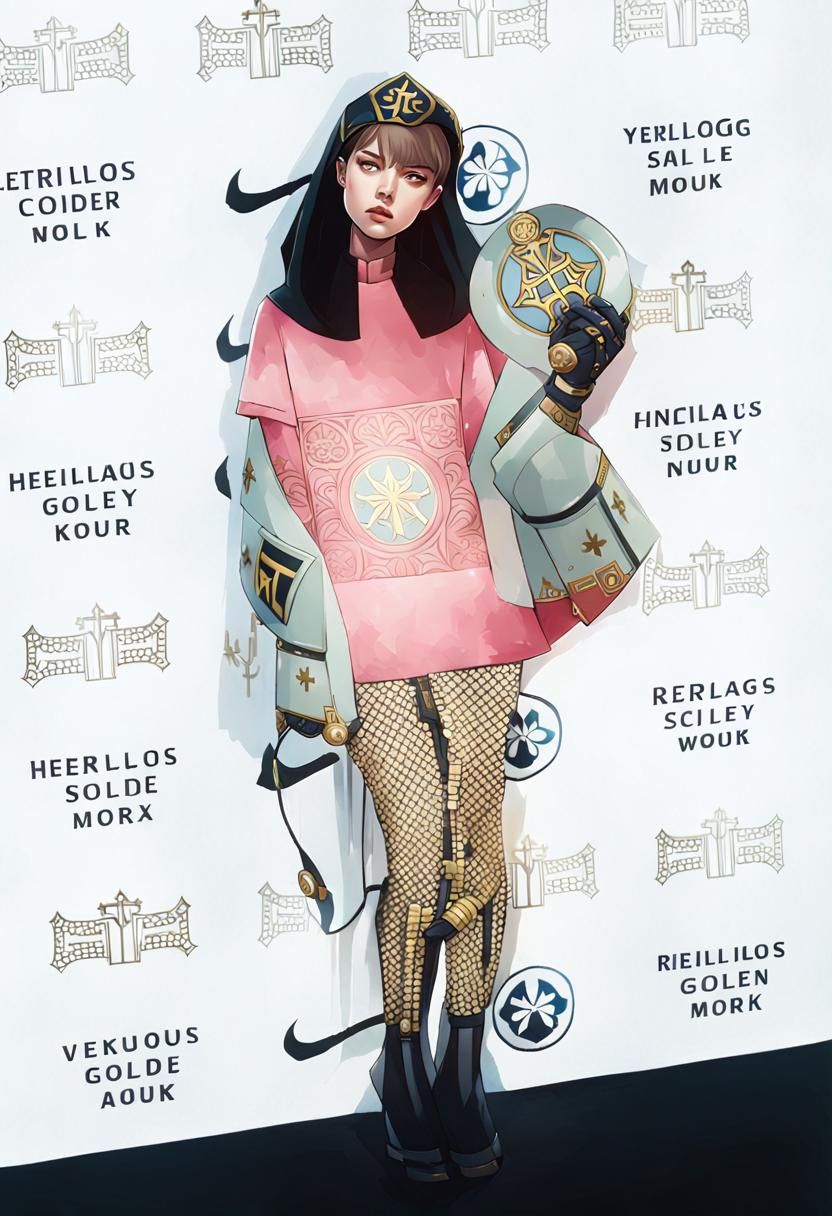 Futuristic Soldier Nun in Warhammer 40k Style