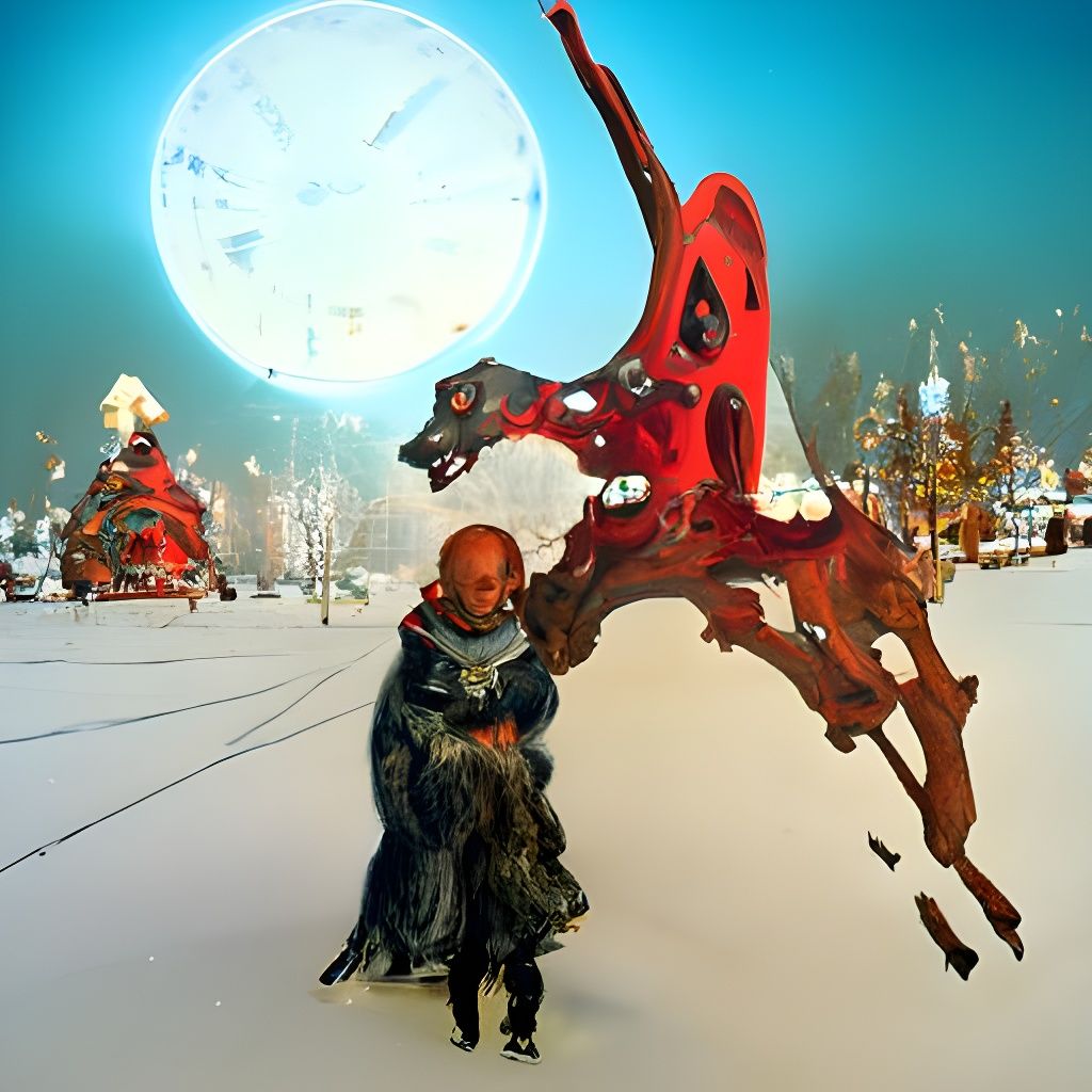 Fractal Little Red Riding Hood Rides the Wolf