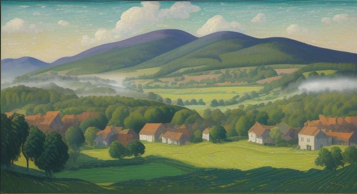 Whimsical Village in Rolling Meadow