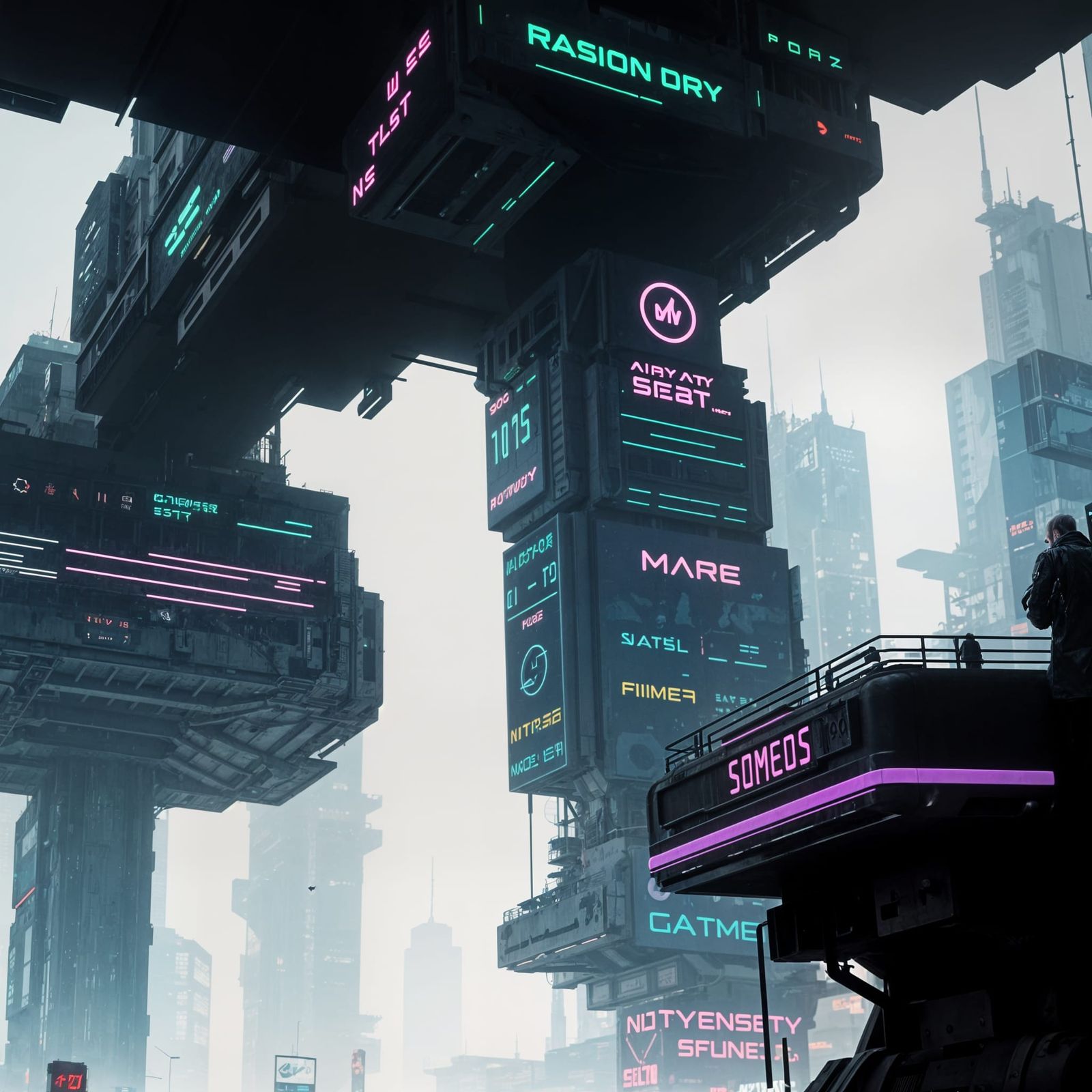 Arrival in a Blade Runner-Inspired Cyberpunk Metropolis