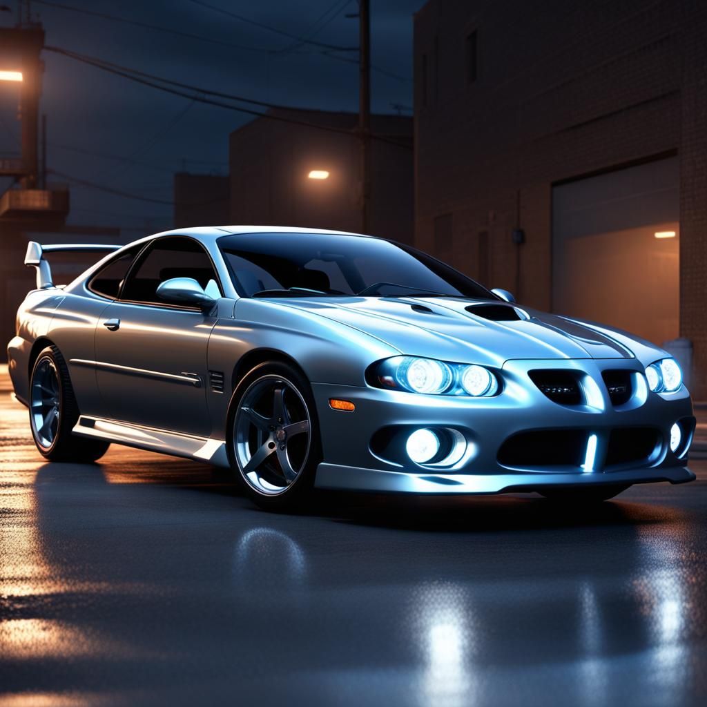 Modified Pontiac GTO with Underglow in Matte Painting Style