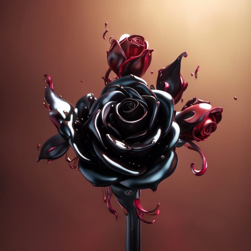 Black Leather and Latex Rose: Detailed Matte Painting