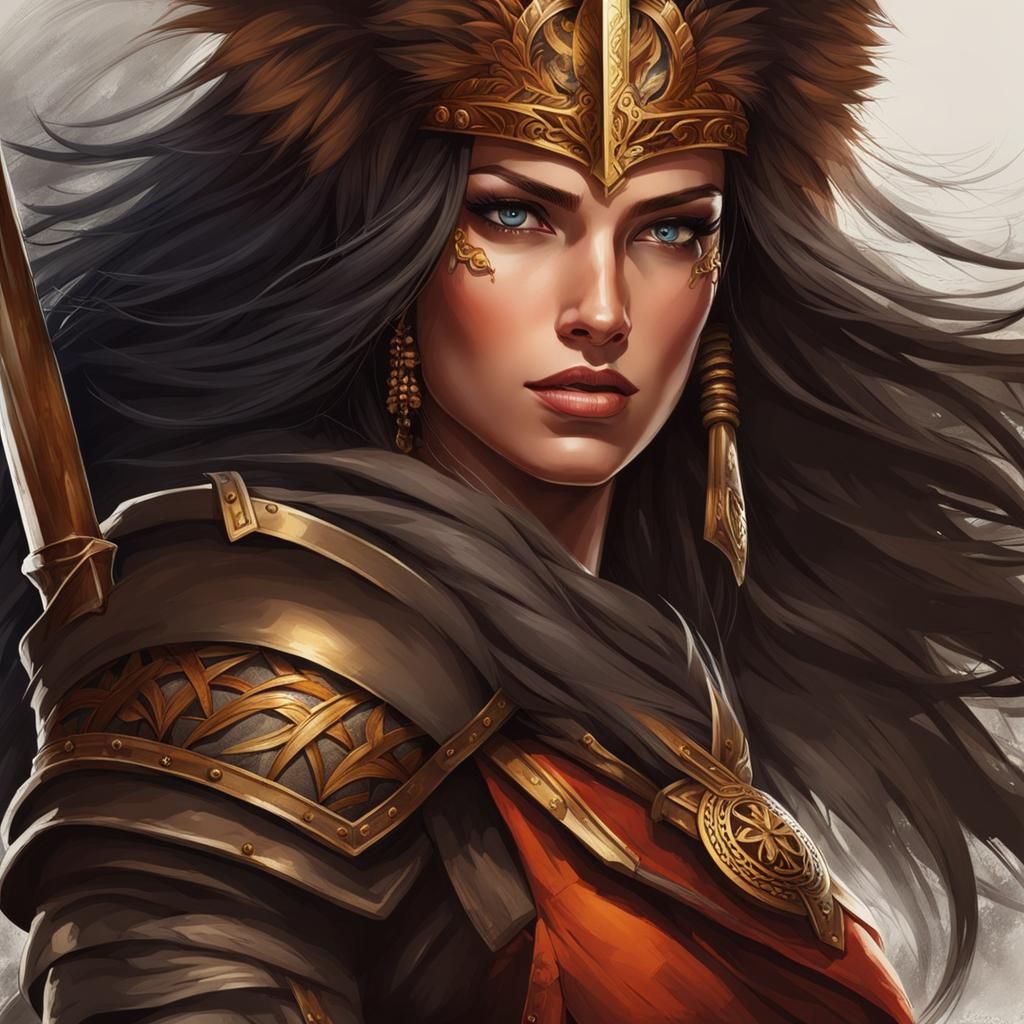 Colored Sketch of Sleeping Barbarian Warrior Woman