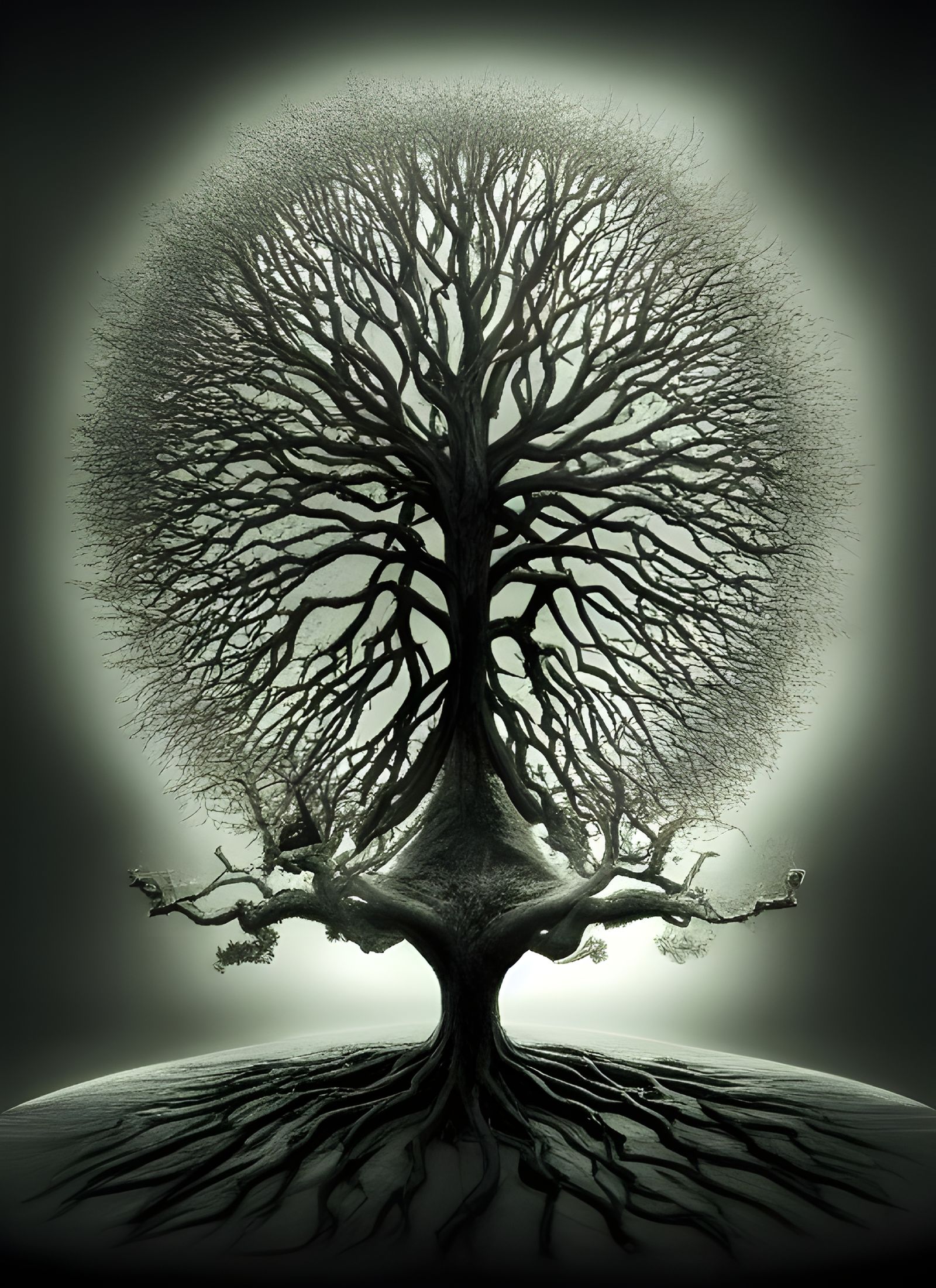 Tree of Knowledge: Surreal Hyperrealistic Concept Art