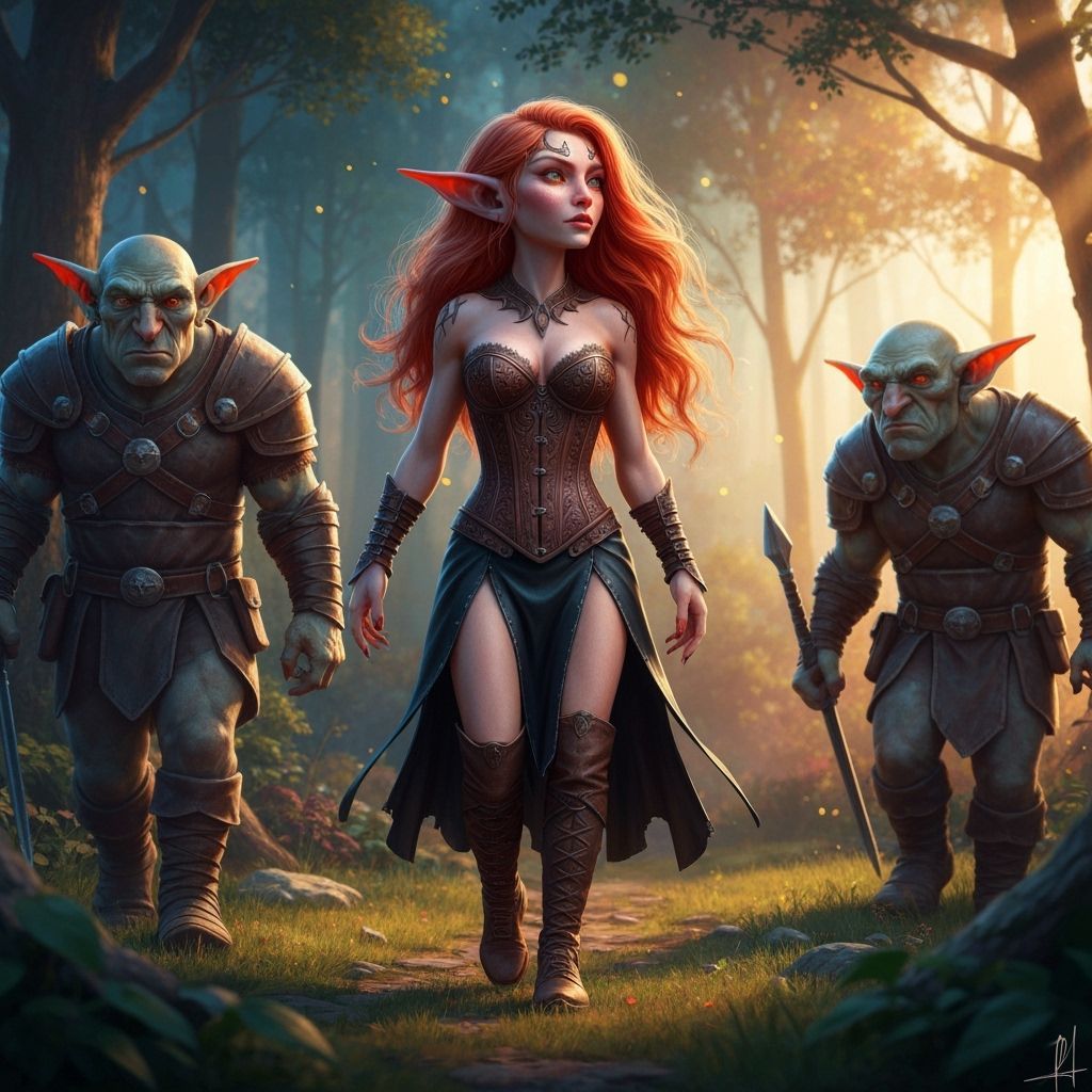 Goblin Princess Escorted Through Enchanted Forest