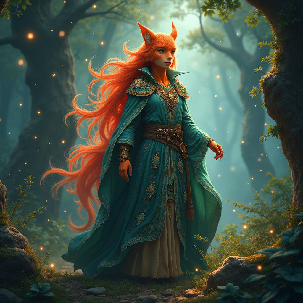 Firestar in Mystical Forest as Matte Painting