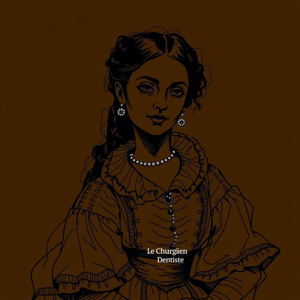 French Woman Portrait in Le Chirurgien Dentiste Style